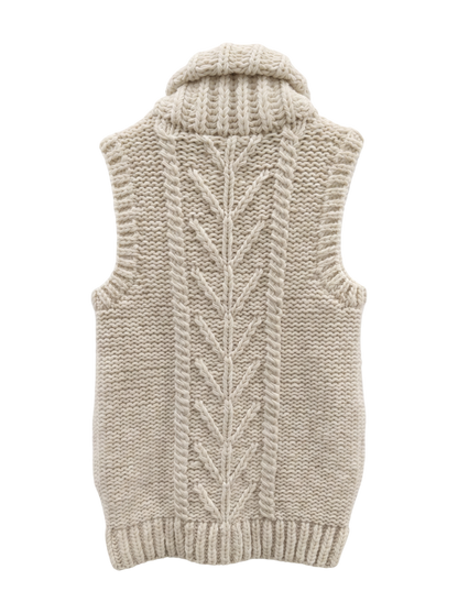 SHIPS:SHAWL/C HAND KNIT VEST 15FW