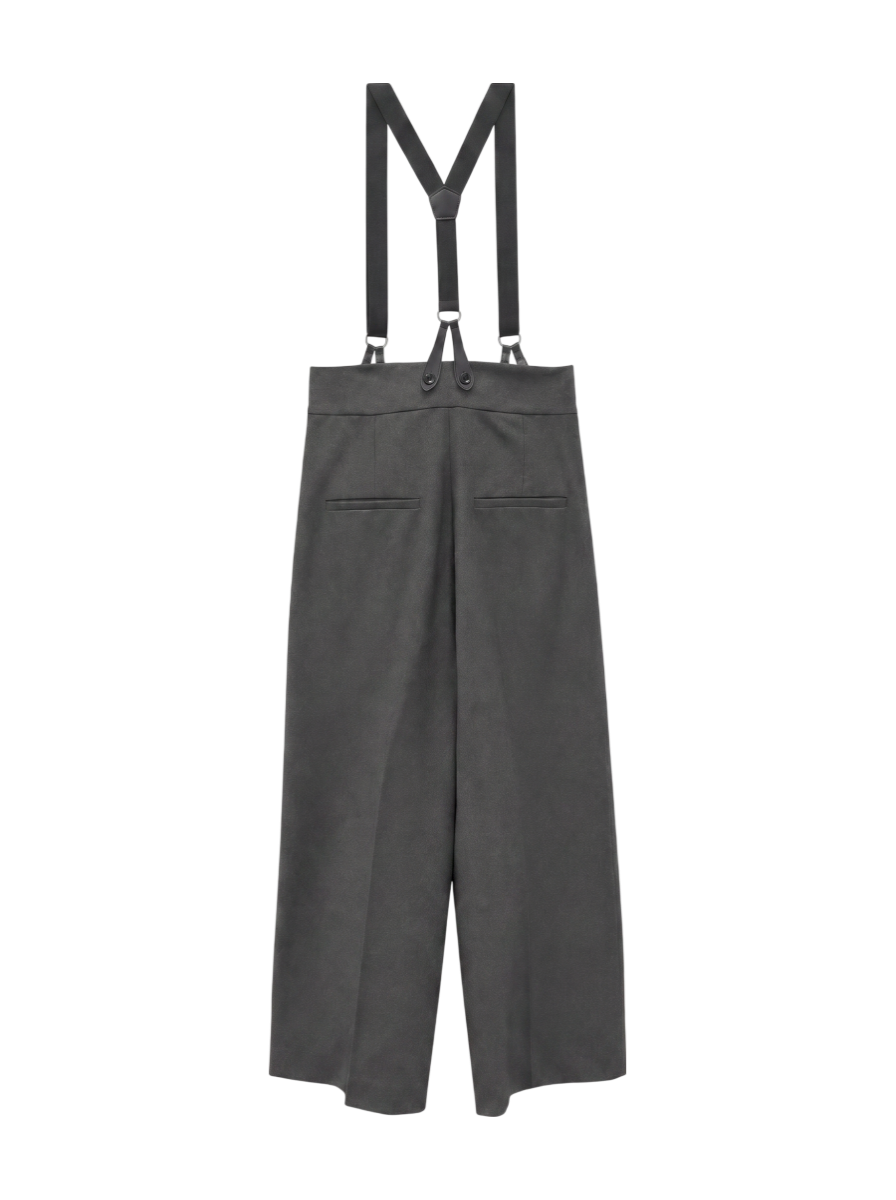 SHIPS any:〈洗濯機可能〉マニッシュ サスペンダー ワイド パンツ