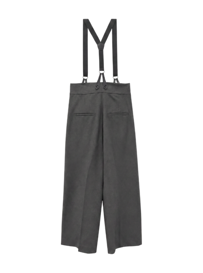SHIPS any:〈洗濯機可能〉マニッシュ サスペンダー ワイド パンツ