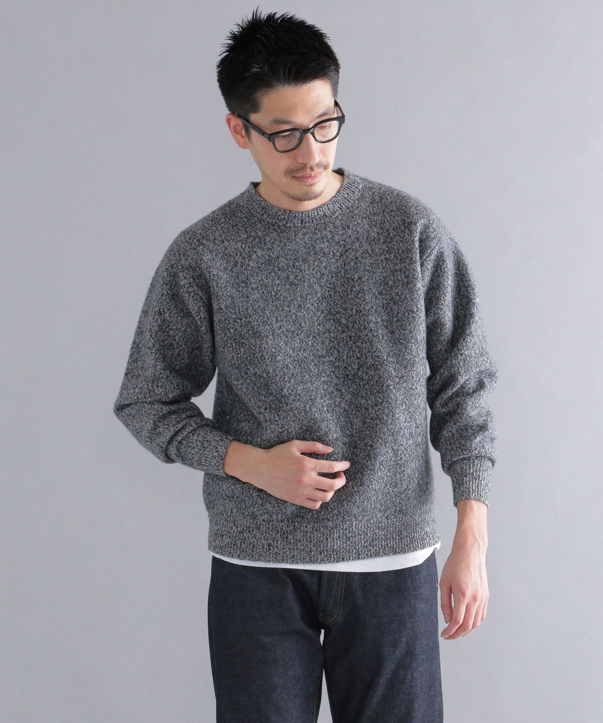 SHIPS: シュリンク ウール メランジ クルーネック ニット