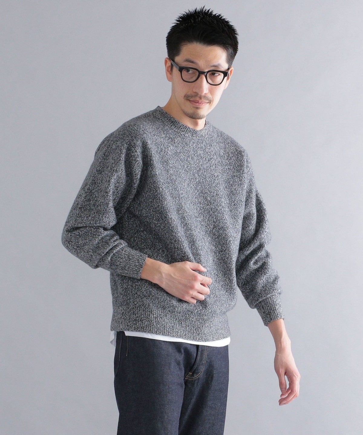 SHIPS: シュリンク ウール メランジ クルーネック ニット