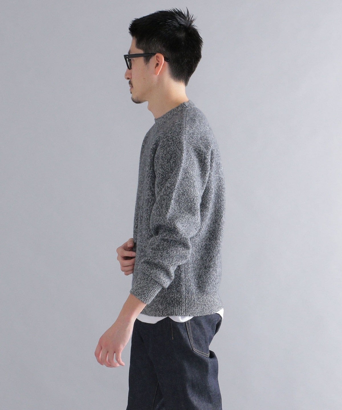 SHIPS: シュリンク ウール メランジ クルーネック ニット