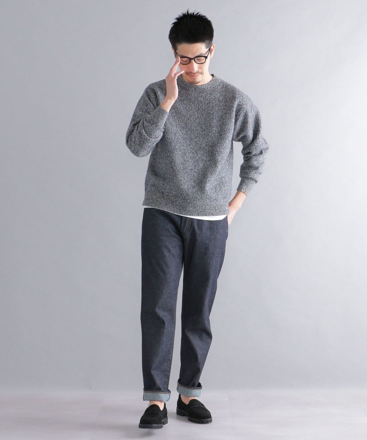 SHIPS: シュリンク ウール メランジ クルーネック ニット