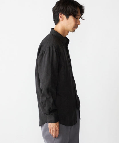 BENCH MARKING SHIRT: レギュラーカラー ポリエステル フェイクスエード シャツ