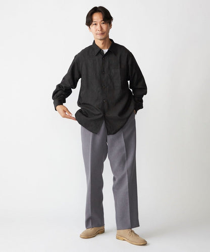 BENCH MARKING SHIRT: レギュラーカラー ポリエステル フェイクスエード シャツ
