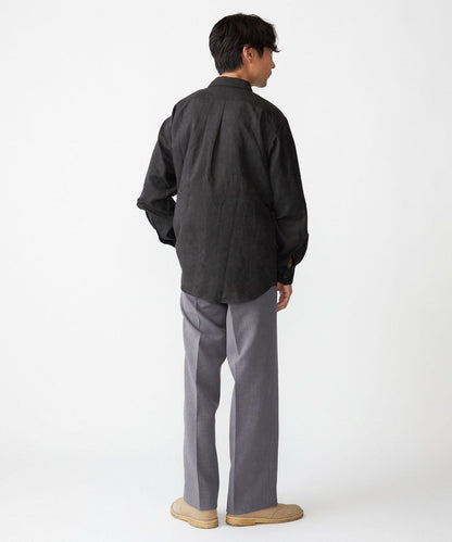 BENCH MARKING SHIRT: レギュラーカラー ポリエステル フェイクスエード シャツ