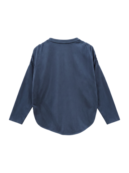 〈洗濯機可能〉ショルダー ギャザー ラウンド へム ロング スリーブ TEE