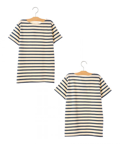 SHIPS KIDS:ボーダー ボートネック TEE(145〜160cm)