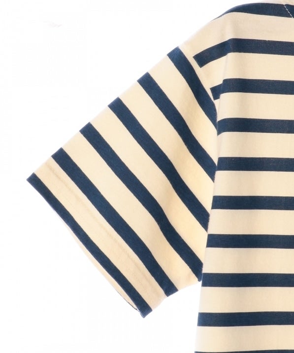 SHIPS KIDS:ボーダー ボートネック TEE(145〜160cm)