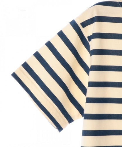 SHIPS KIDS:ボーダー ボートネック TEE(145〜160cm)