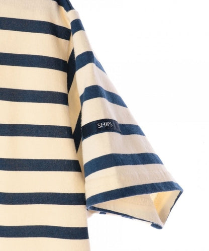SHIPS KIDS:ボーダー ボートネック TEE(145〜160cm)