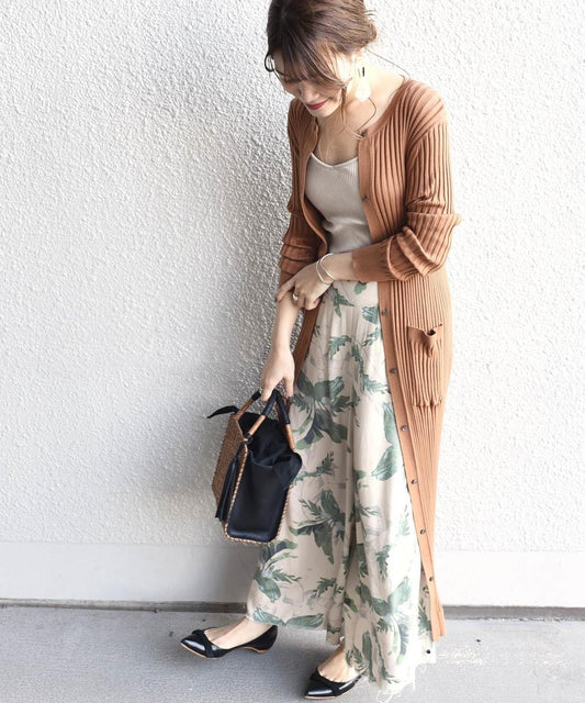 〈手洗い可能〉コットンシルクロングカーディガン