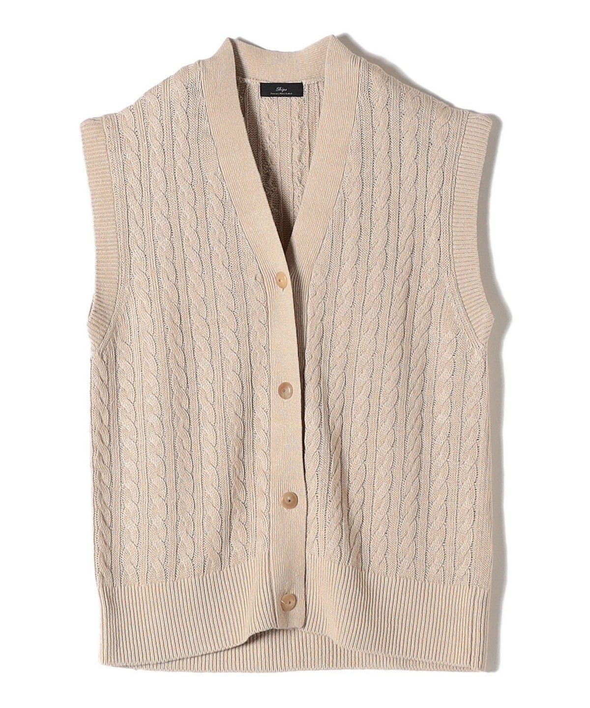 Primary Navy Label:シルクリネンケーブルベスト