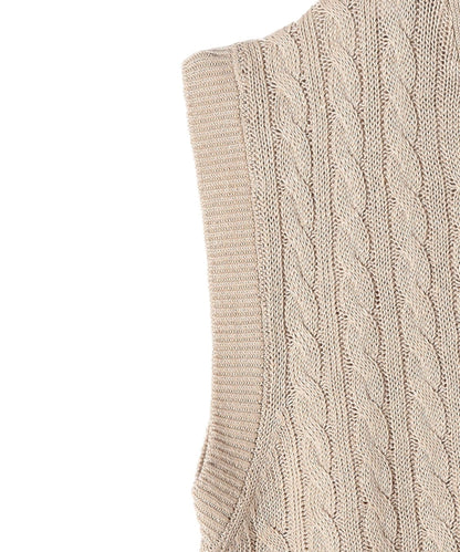 Primary Navy Label:シルクリネンケーブルベスト