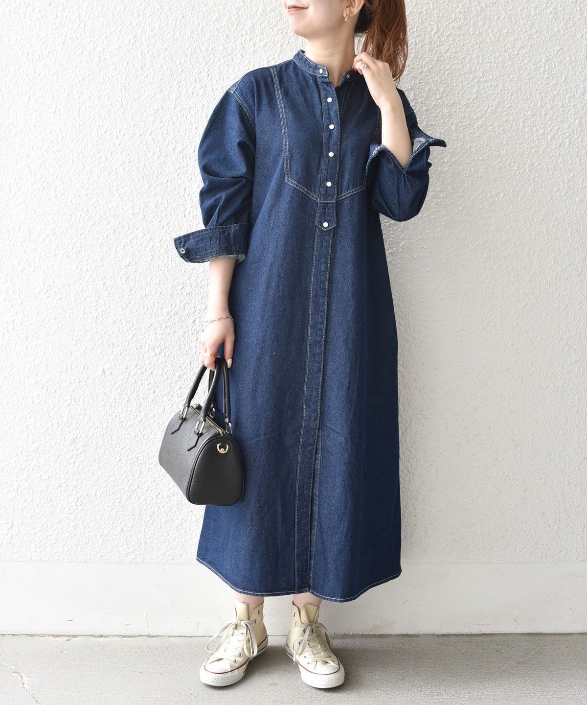 SHIPS any:〈ウォッシャブル〉デニム ブザム シャツ ワンピース［SHIPS any DENIM］