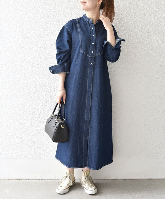 SHIPS any:〈ウォッシャブル〉デニム ブザム シャツ ワンピース［SHIPS any DENIM］