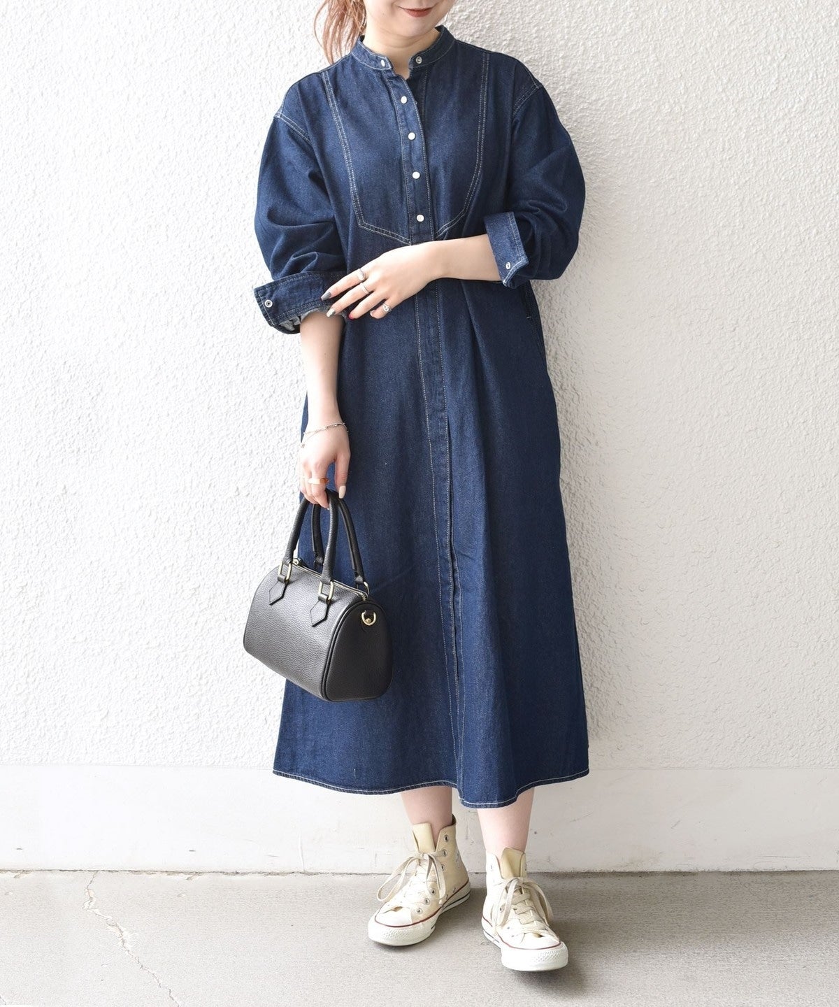 SHIPS any:〈ウォッシャブル〉デニム ブザム シャツ ワンピース［SHIPS any DENIM］