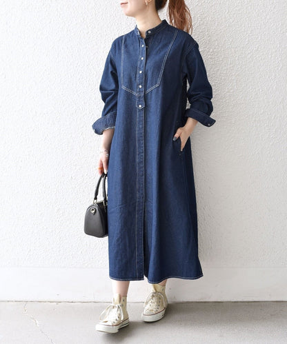 SHIPS any:〈ウォッシャブル〉デニム ブザム シャツ ワンピース［SHIPS any DENIM］