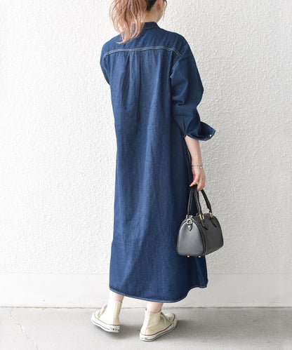 SHIPS any:〈ウォッシャブル〉デニム ブザム シャツ ワンピース［SHIPS any DENIM］