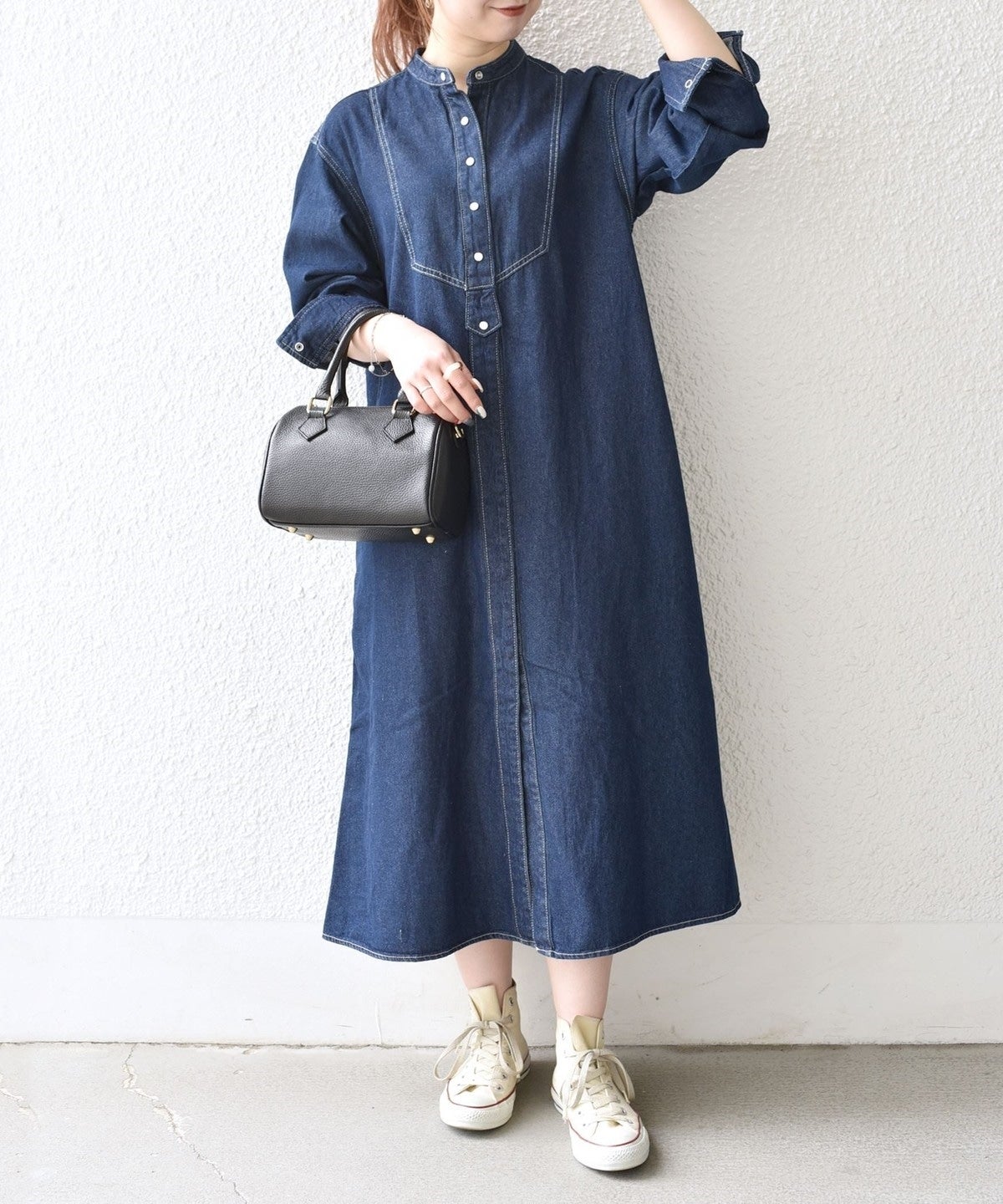 SHIPS any:〈ウォッシャブル〉デニム ブザム シャツ ワンピース［SHIPS any DENIM］