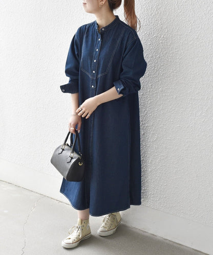 SHIPS any:〈ウォッシャブル〉デニム ブザム シャツ ワンピース［SHIPS any DENIM］