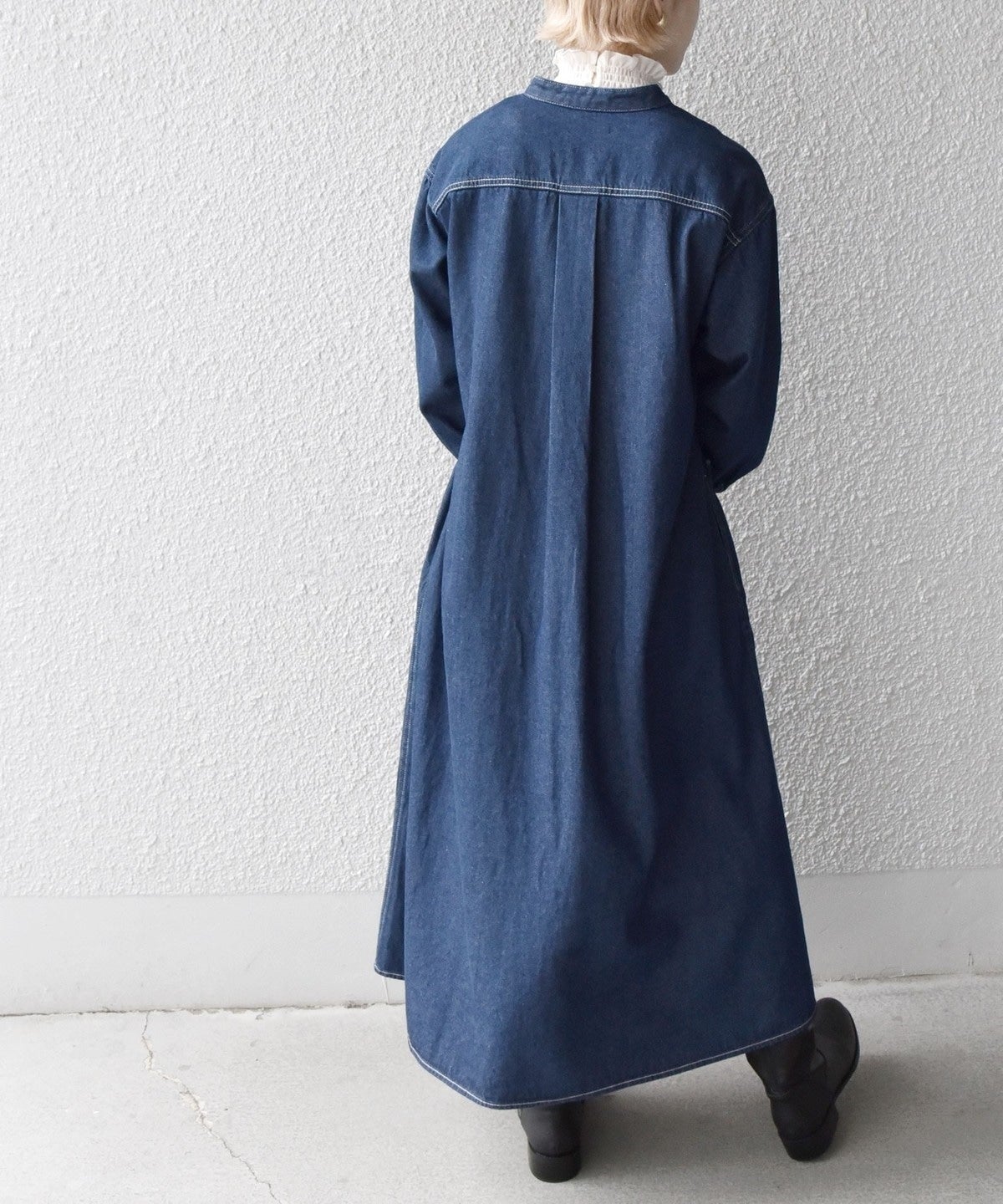 SHIPS any:〈ウォッシャブル〉デニム ブザム シャツ ワンピース［SHIPS any DENIM］