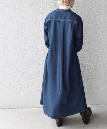 SHIPS any:〈ウォッシャブル〉デニム ブザム シャツ ワンピース［SHIPS any DENIM］
