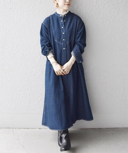 SHIPS any:〈ウォッシャブル〉デニム ブザム シャツ ワンピース［SHIPS any DENIM］