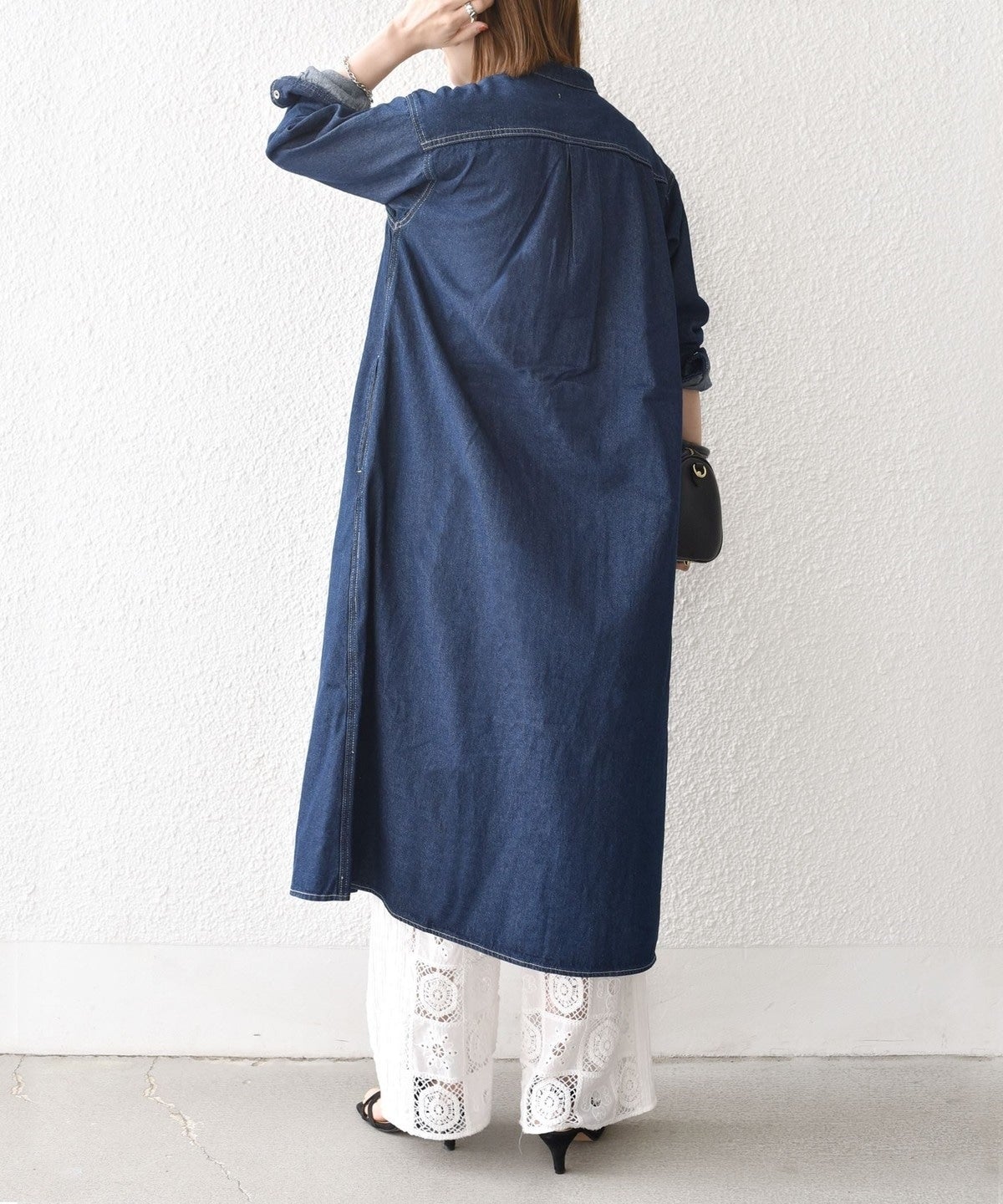 SHIPS any:〈ウォッシャブル〉デニム ブザム シャツ ワンピース［SHIPS any DENIM］