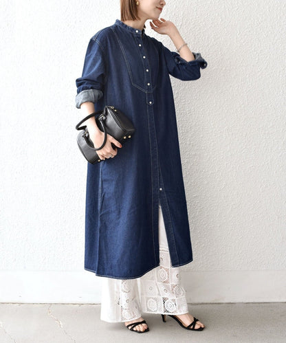SHIPS any:〈ウォッシャブル〉デニム ブザム シャツ ワンピース［SHIPS any DENIM］