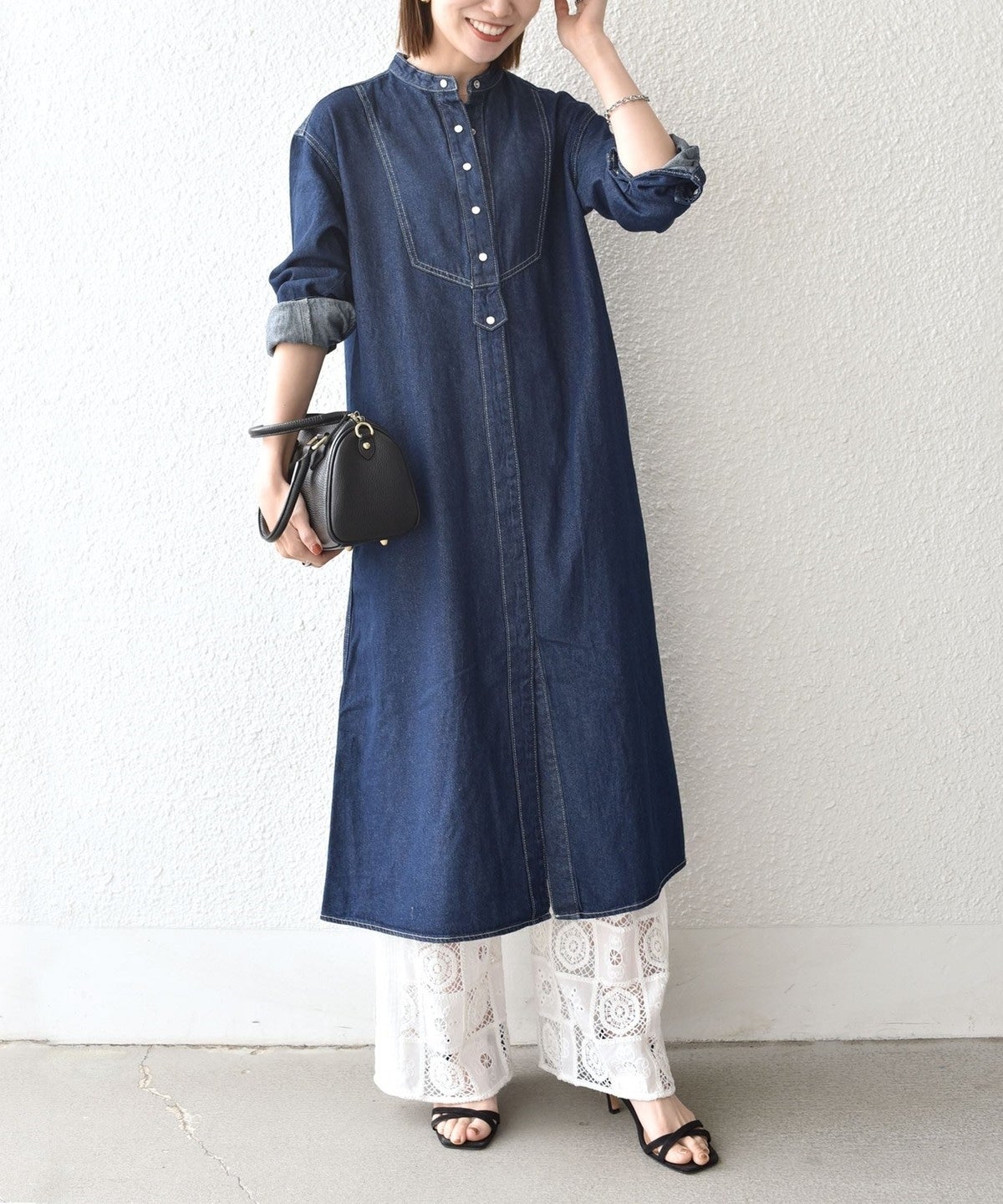 SHIPS any:〈ウォッシャブル〉デニム ブザム シャツ ワンピース［SHIPS any DENIM］