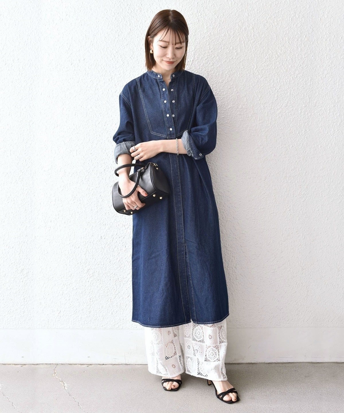 SHIPS any:〈ウォッシャブル〉デニム ブザム シャツ ワンピース［SHIPS any DENIM］