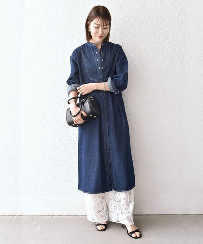 SHIPS any:〈ウォッシャブル〉デニム ブザム シャツ ワンピース［SHIPS any DENIM］