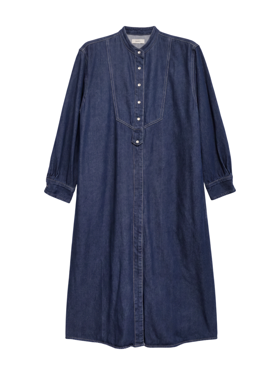 SHIPS any:〈ウォッシャブル〉デニム ブザム シャツ ワンピース［SHIPS any DENIM］