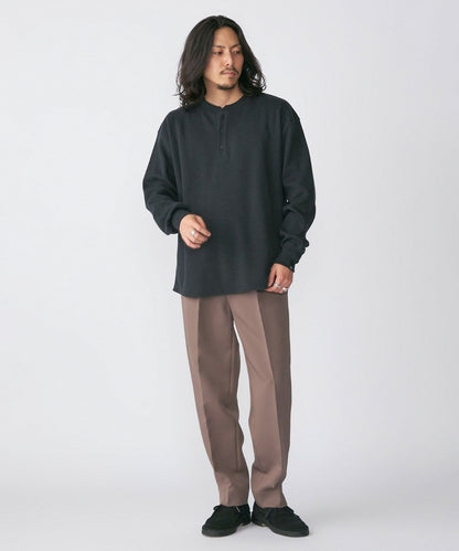 【SHIPS別注】THYARD:  ヘンリーネック サーマル 長袖 カットソー
