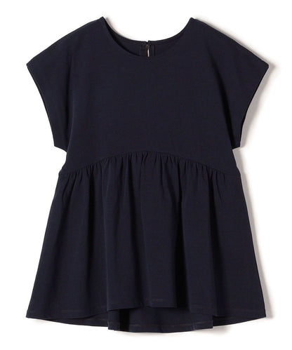 〈洗濯機可能〉コットン 天竺 ウエスト 切替 ギャザー プルオーバー