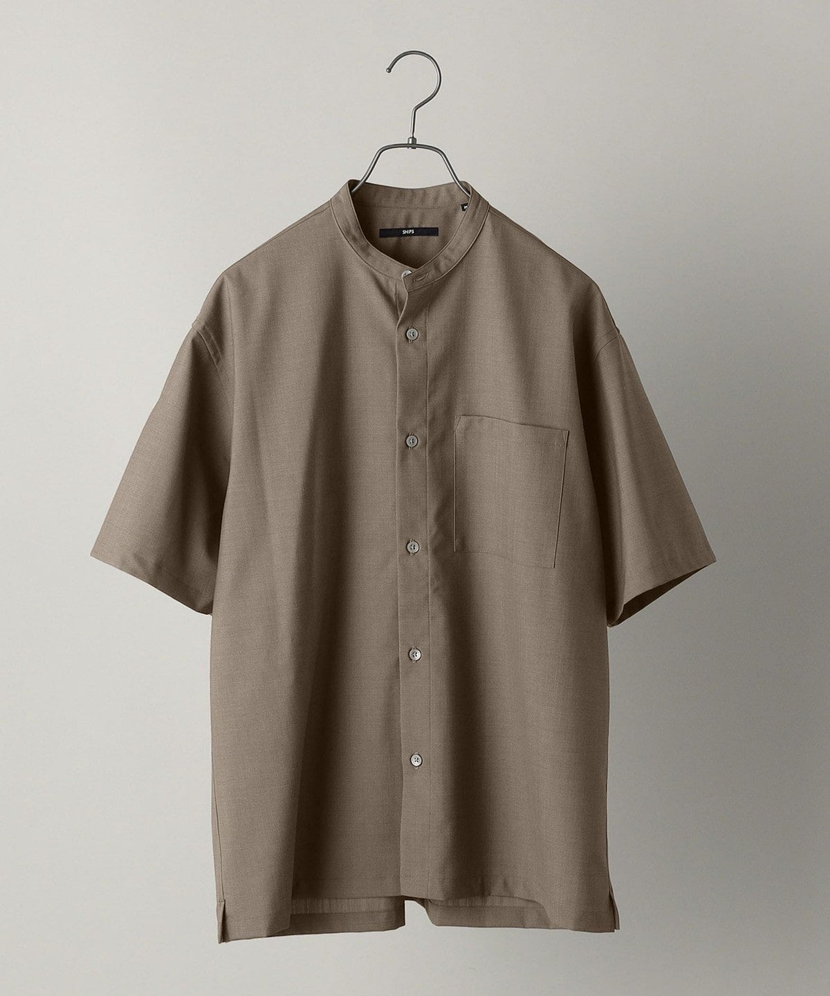 SHIPS:〈ウォッシャブル〉ウール×SOLOTEX(R) リラックスフィット バンドカラーシャツ S/S