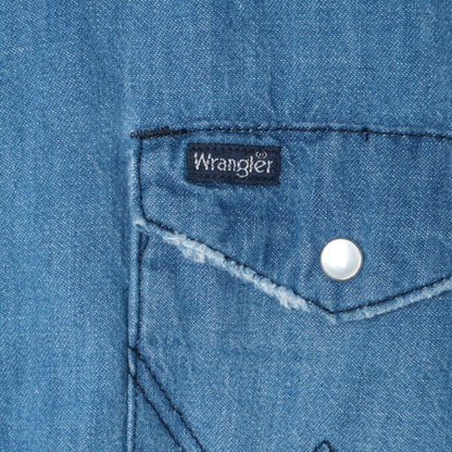 【SHIPS別注】Wrangler: ノーカラーデニムシャツワンピース