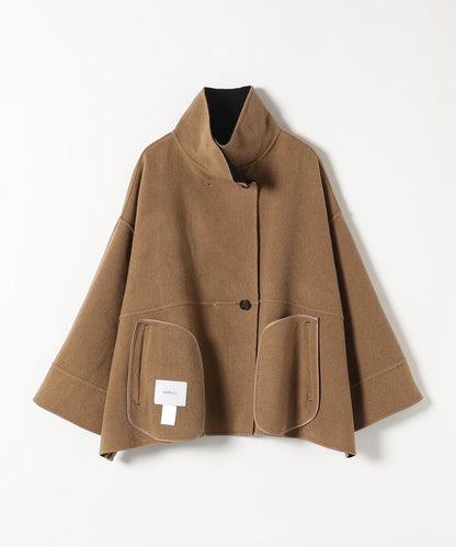 SHIPS any: リバー スタンドカラー ポンチョ ショート コート