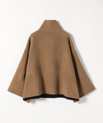 SHIPS any: リバー スタンドカラー ポンチョ ショート コート