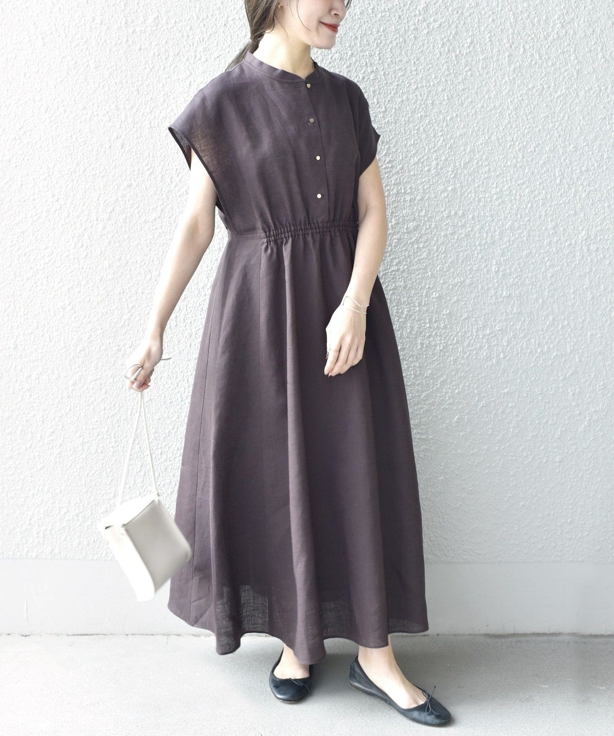 〈手洗い可能〉テレデランカットオフカラーワンピース