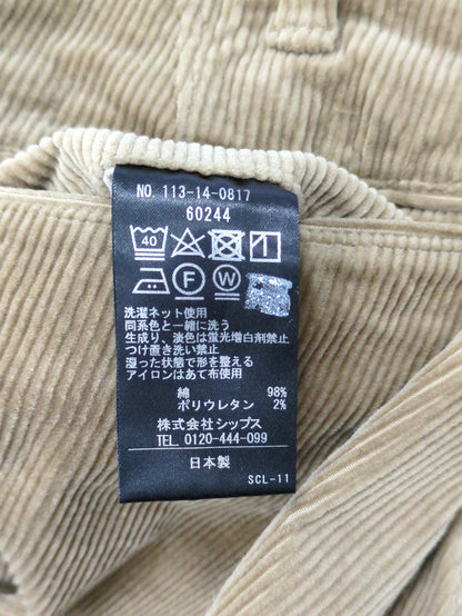 SHIPS:〈抗菌加工〉MADE IN JAPAN コーデュロイ テーパード チノパンツ