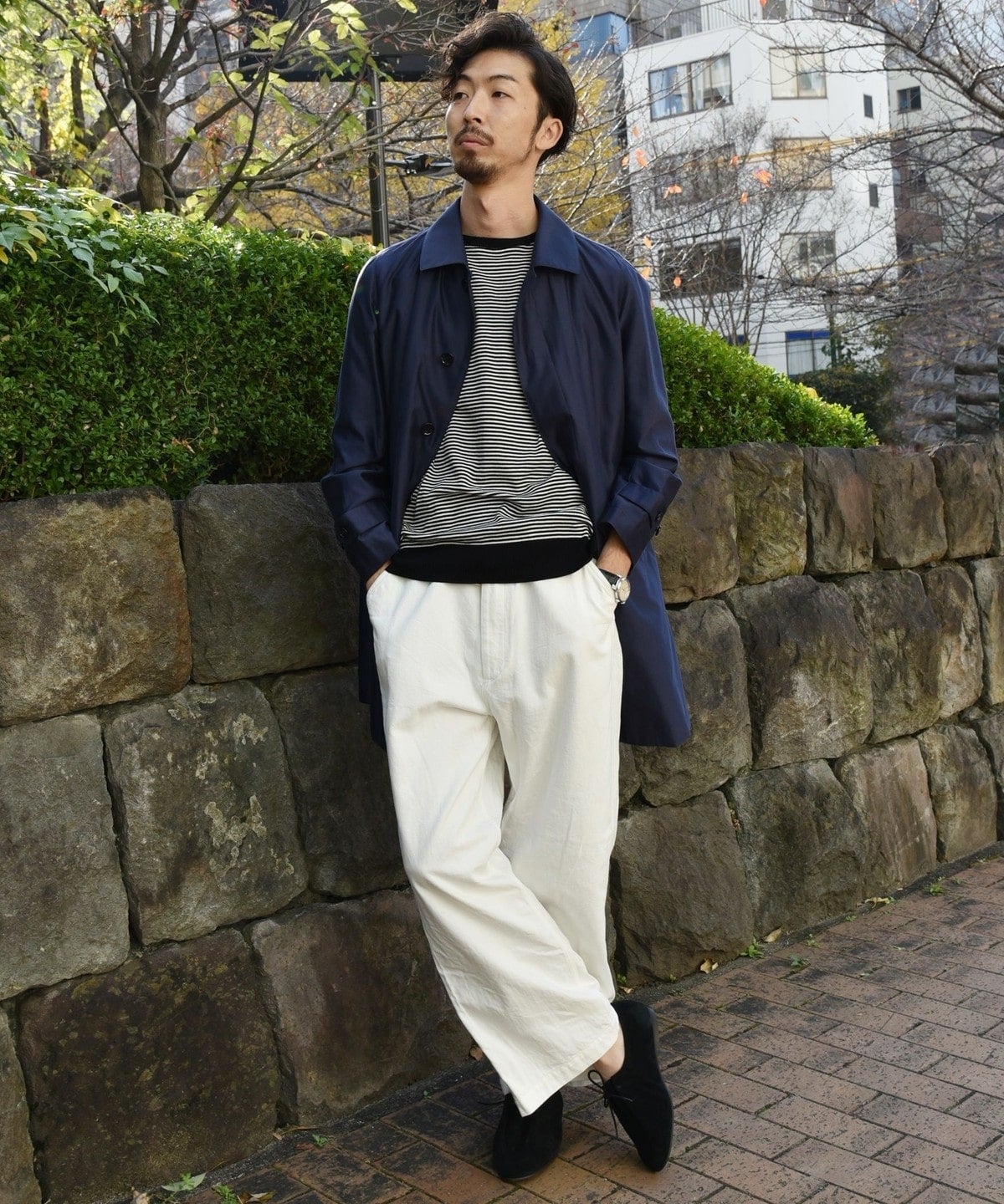 SHIPS: ロロピアーナ社製生地 【RAIN SYSTEM】コットン ステンカラーコート