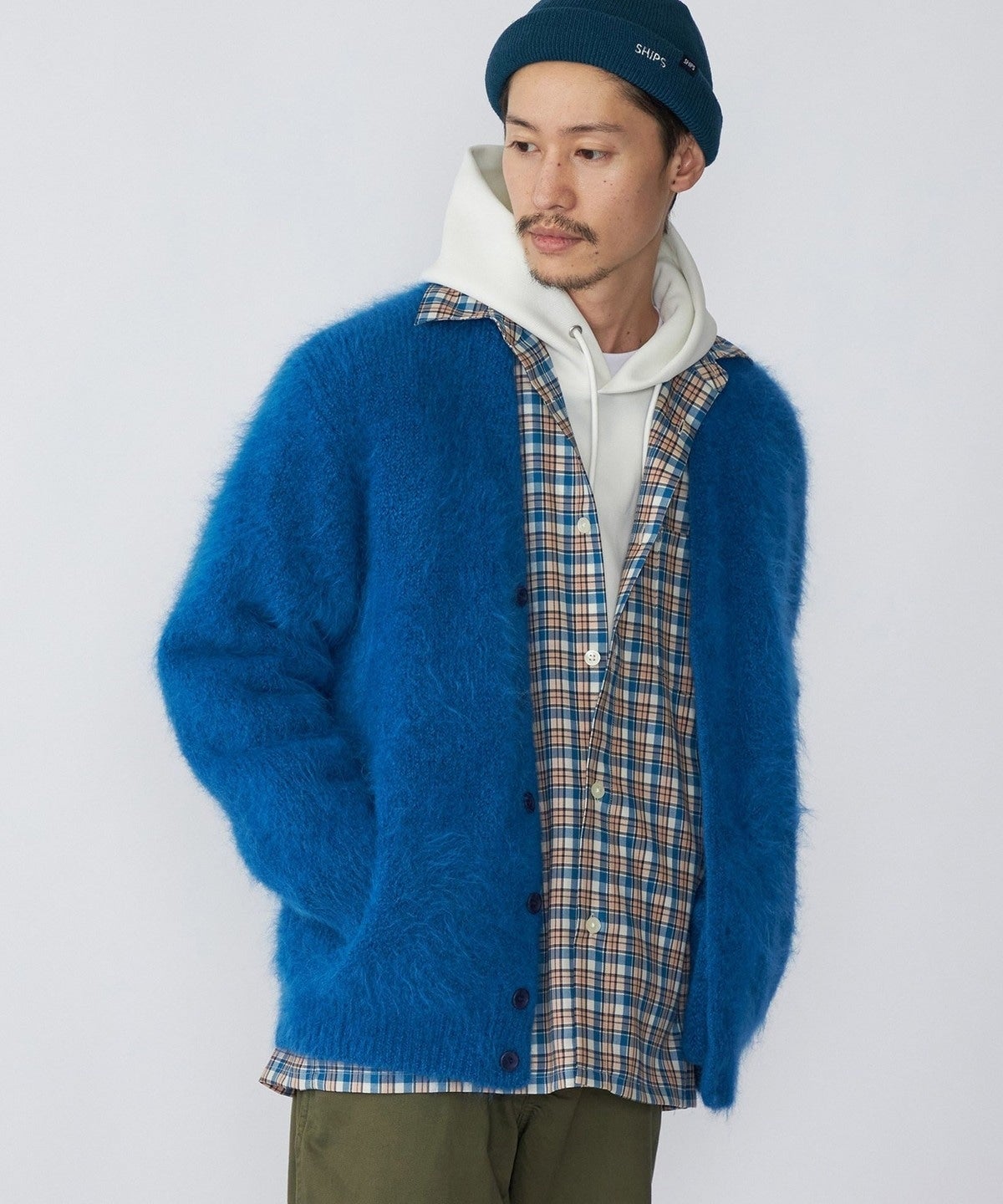 SHIPS: スリアルパカ Vネック カーディガン