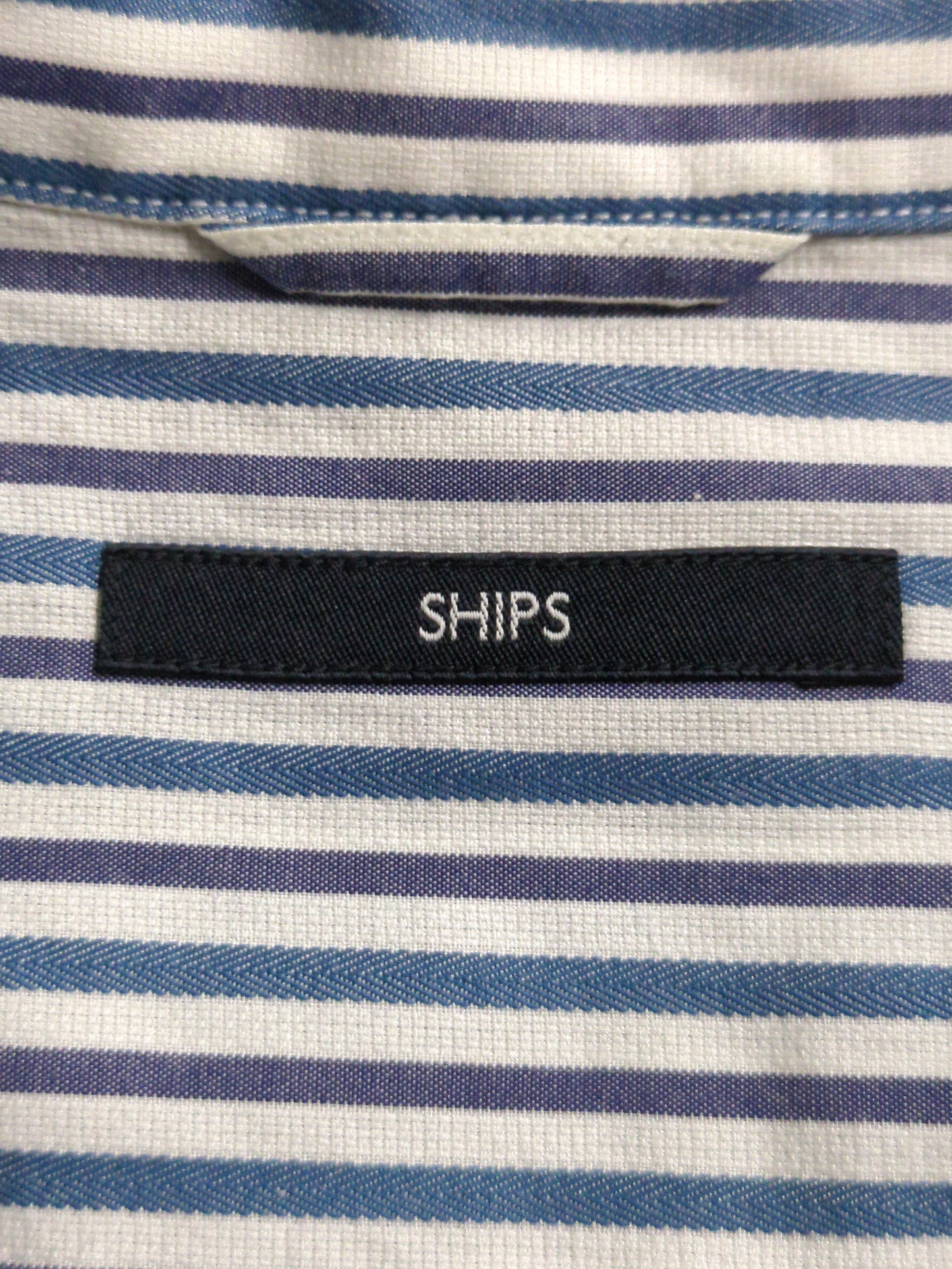 SHIPS: ヘリンボーン/ドビー ストライプ セミワイドカラーシャツ