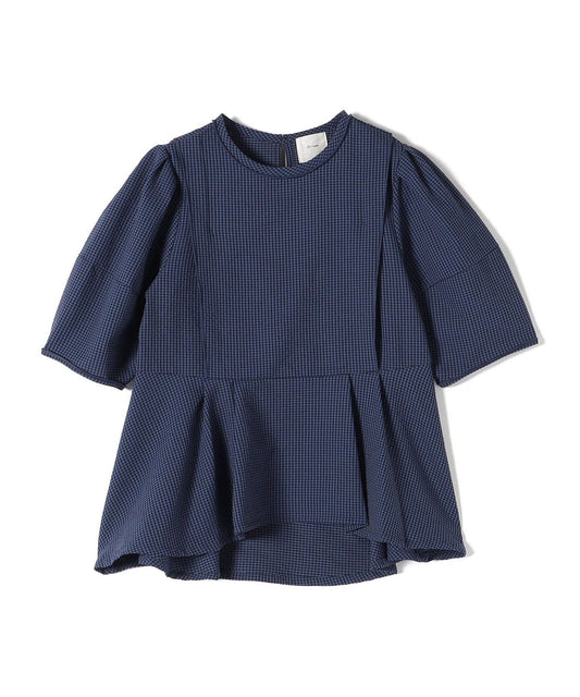 0 x ones:〈洗濯機可能〉サッカー ウエスト ペプラム ブラウス