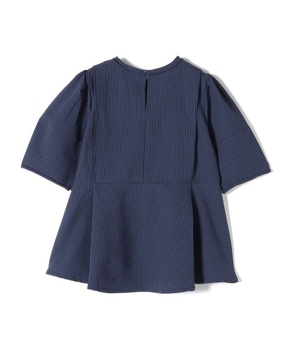 0 x ones:〈洗濯機可能〉サッカー ウエスト ペプラム ブラウス