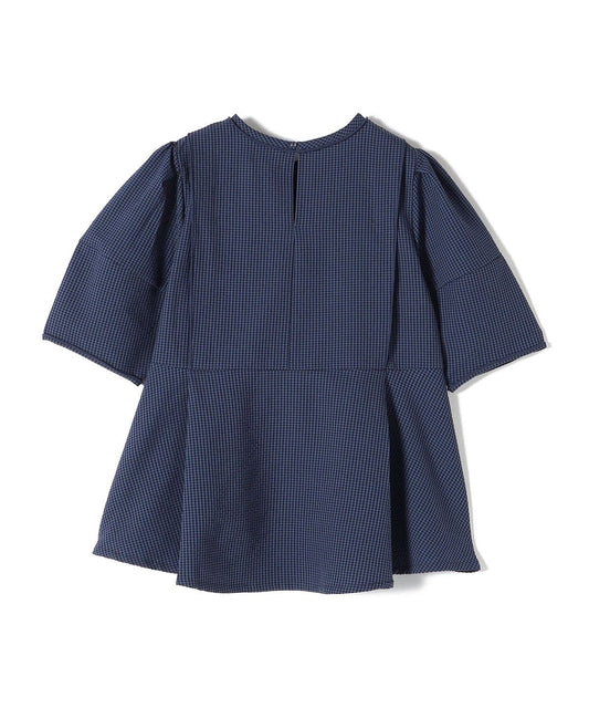 0 x ones:〈洗濯機可能〉サッカー ウエスト ペプラム ブラウス