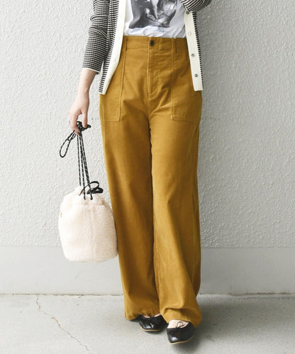 SHIPS any: コーデュロイ ストレート ワイドパンツ