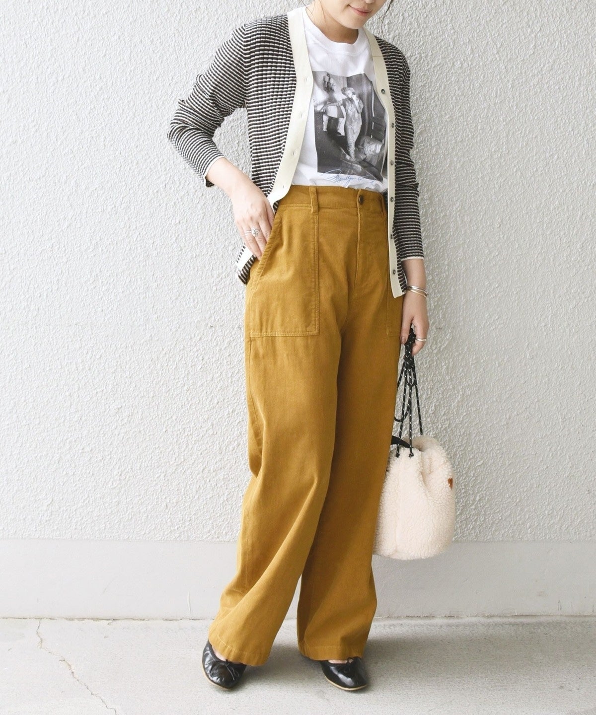 SHIPS any: コーデュロイ ストレート ワイドパンツ